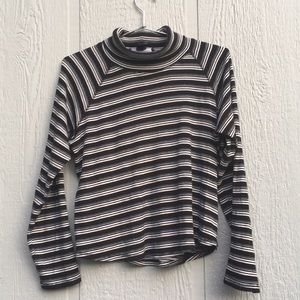 Black and White Striped Turtle Kneck